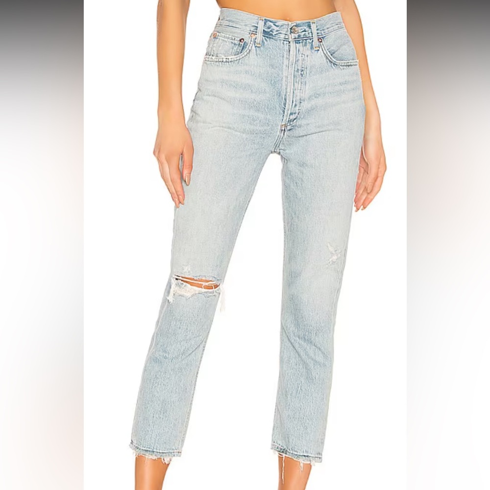 Agolde Riley High Rise Straight Crop. Size 24. Barely worn.